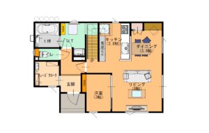 札幌市西区西野6条8丁目(区画1)「販売型モデルハウス」一階平面図